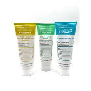 Twisted Sista Wellness+Therapy Lot of 3 Styling Gel+Creme+Shampoo 7.5oz NEW